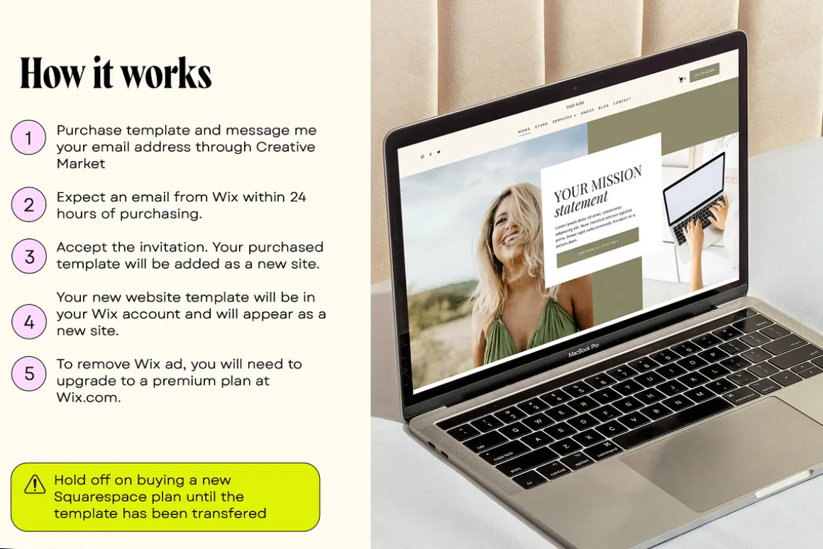 Sage Green Squarespace Template 7.1