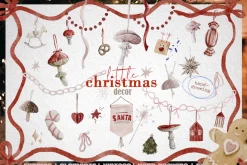 SALE Christmas decor Hand drawing
