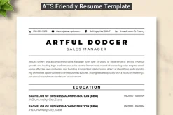 Sales Manager Resume Template