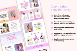 Sales Page Template, Canva Website