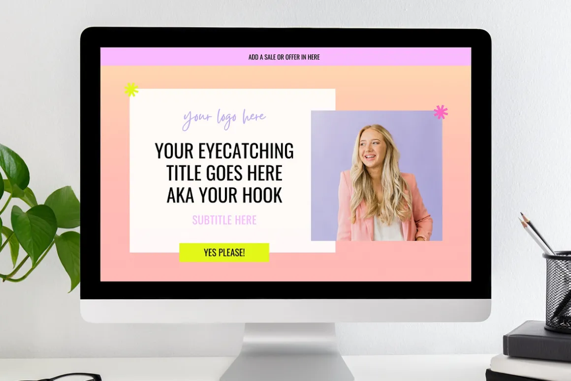 Sales Page Template, Canva Website
