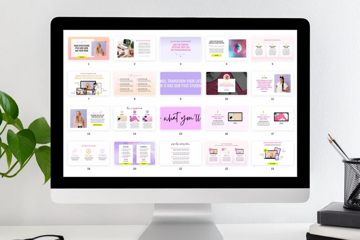 Sales Page Template, Canva Website