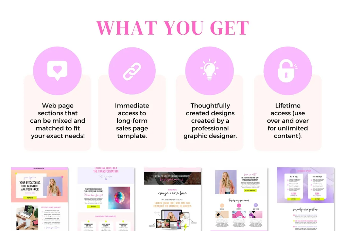 Sales Page Template, Canva Website