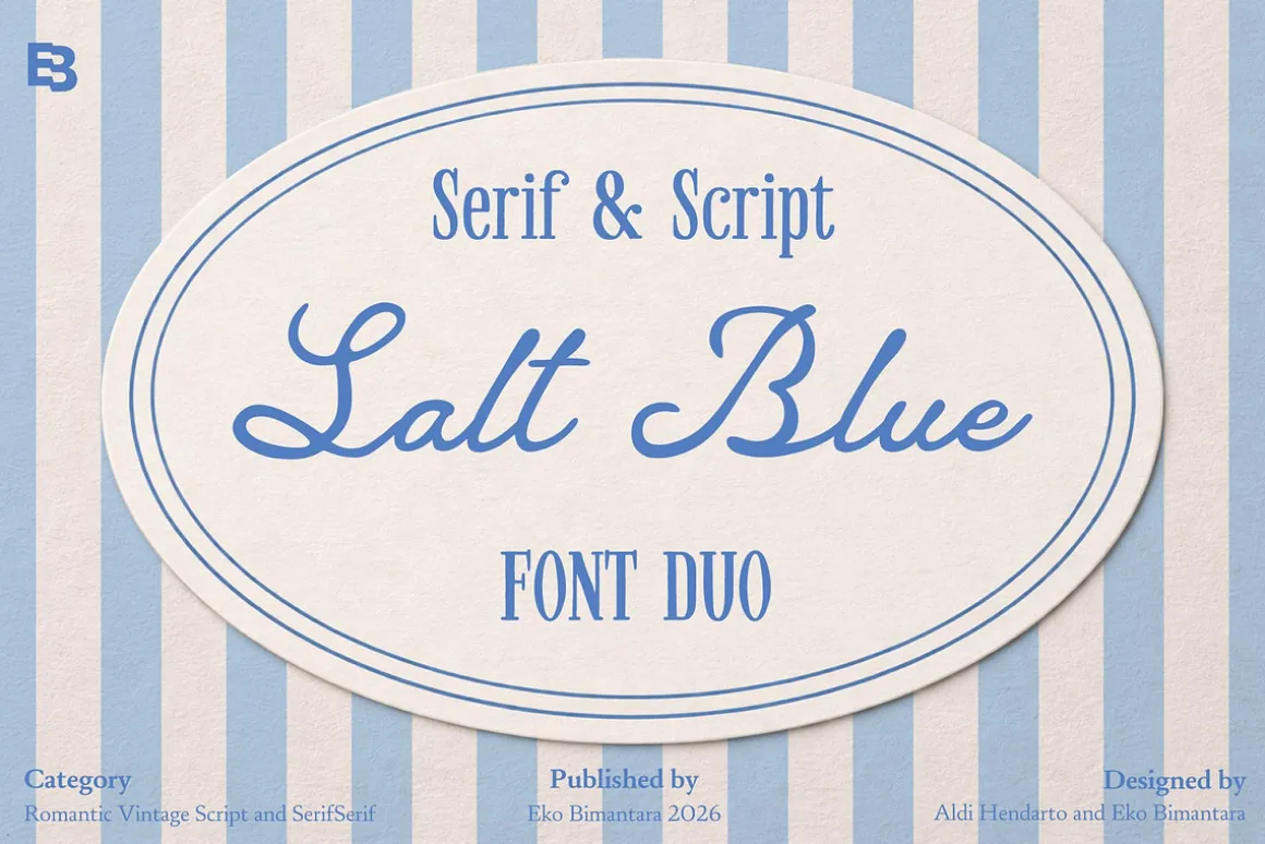 Salt Blue; Romantic Font Duo