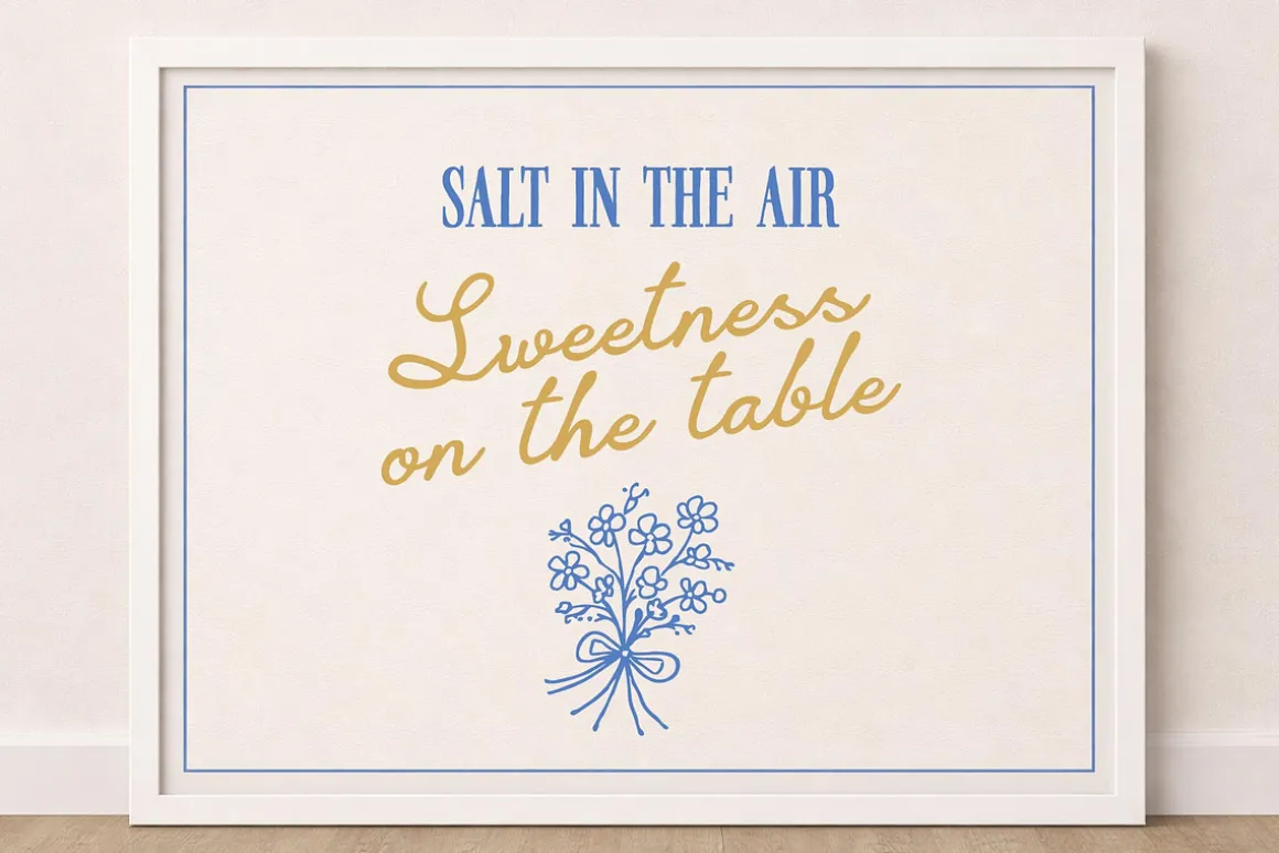 Salt Blue; Romantic Font Duo