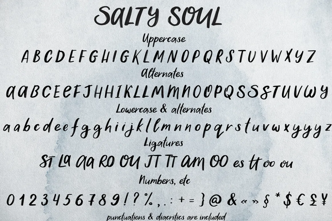 Salty Soul handwritten font sea