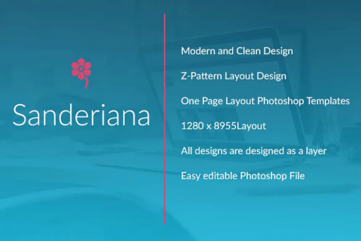 Sanderiana One-Page Portfolio - PSD