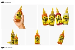 Sauce Bottle Mockup Set