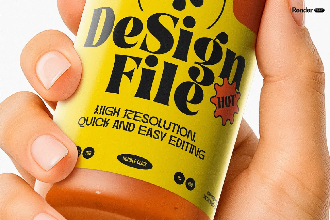 Sauce Bottle Mockup Set