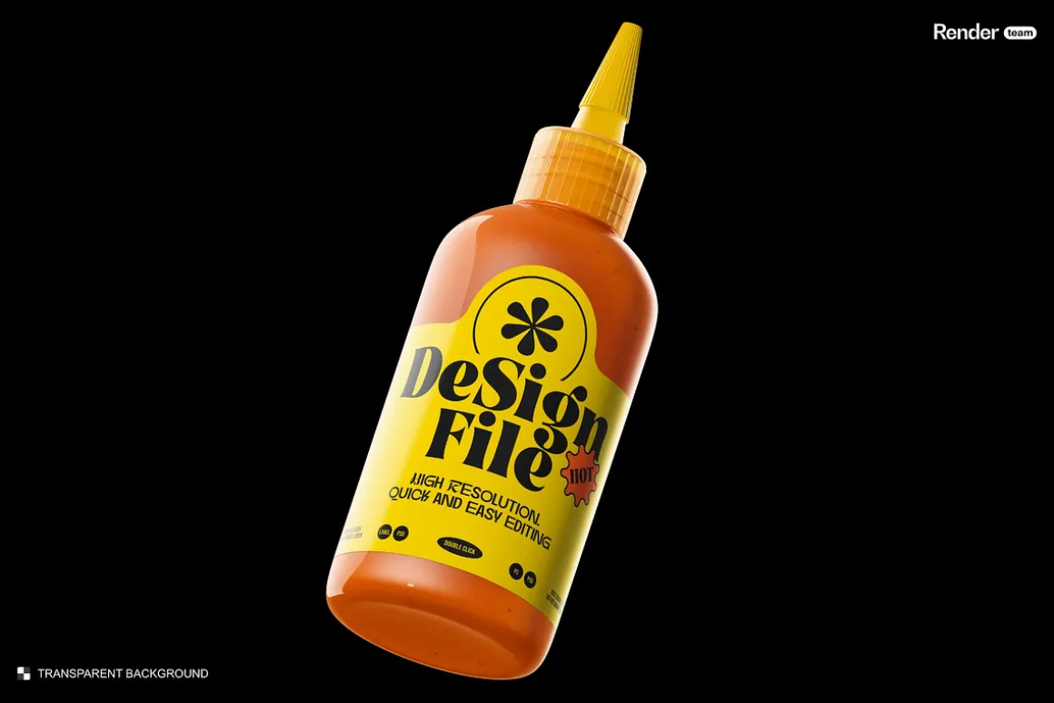 Sauce Bottle Mockup Set