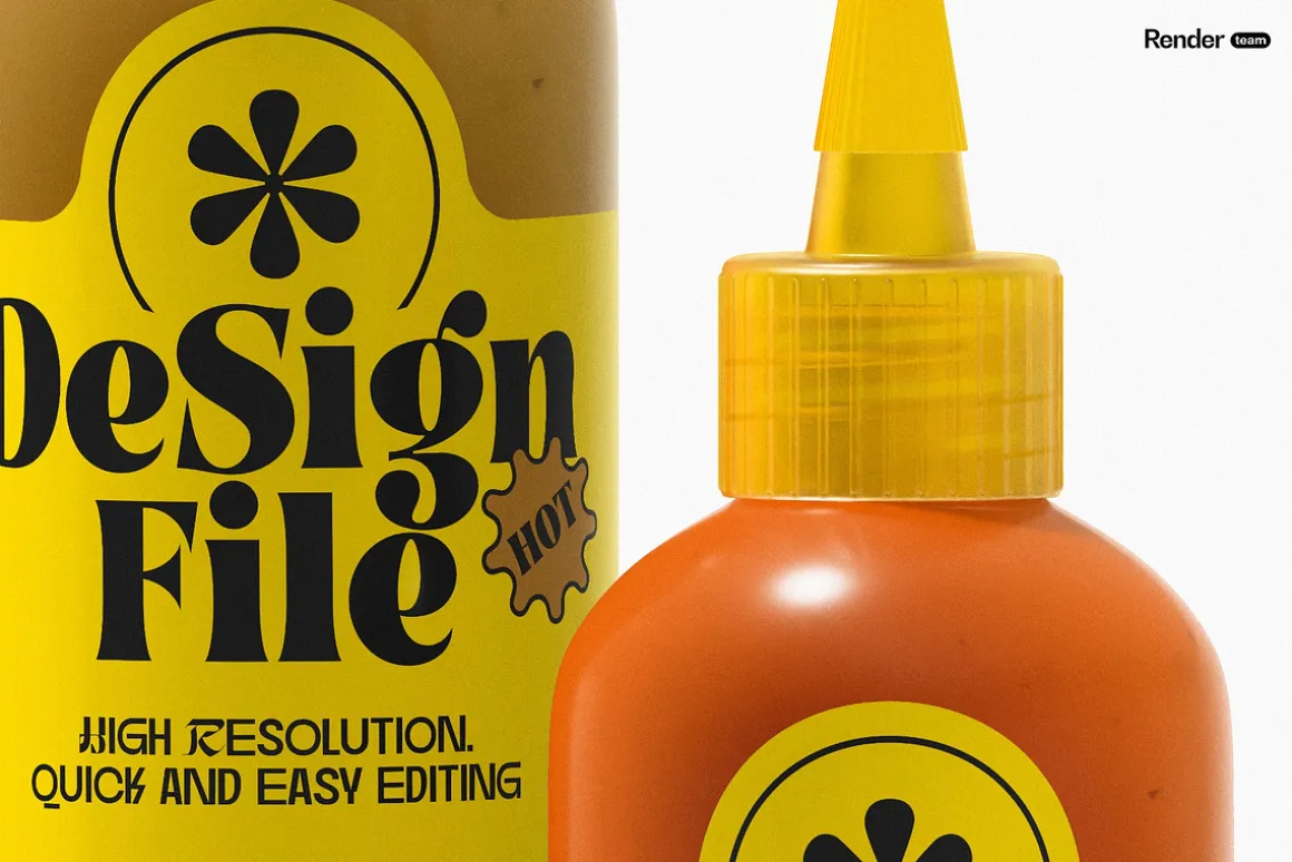 Sauce Bottle Mockup Set