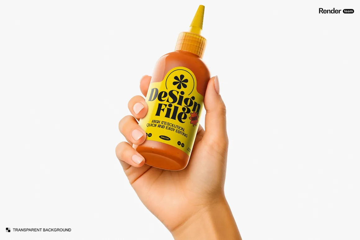 Sauce Bottle Mockup Set