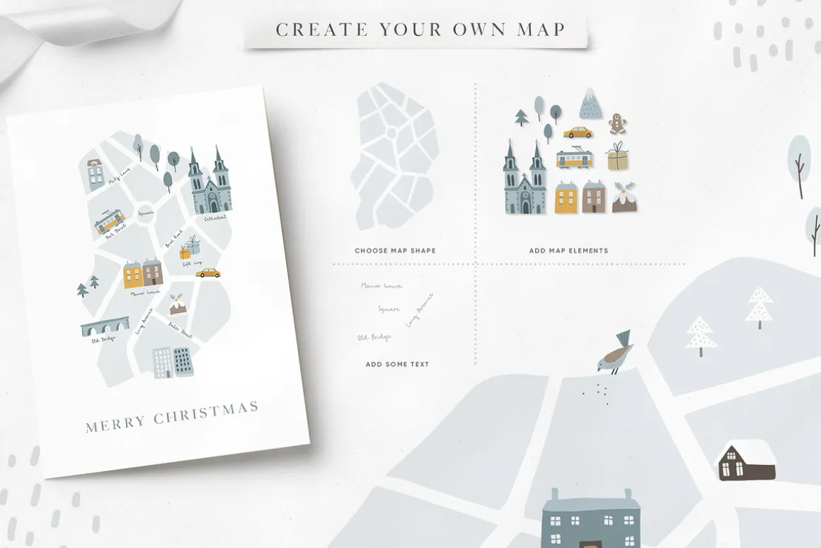 Scandi Christmas maps, cards creator
