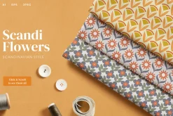 Scandi Retro Flowers patterns