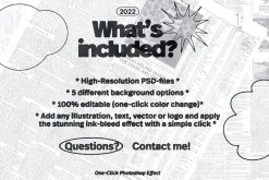 Scanned Copier Ink Bleed Effect PSD