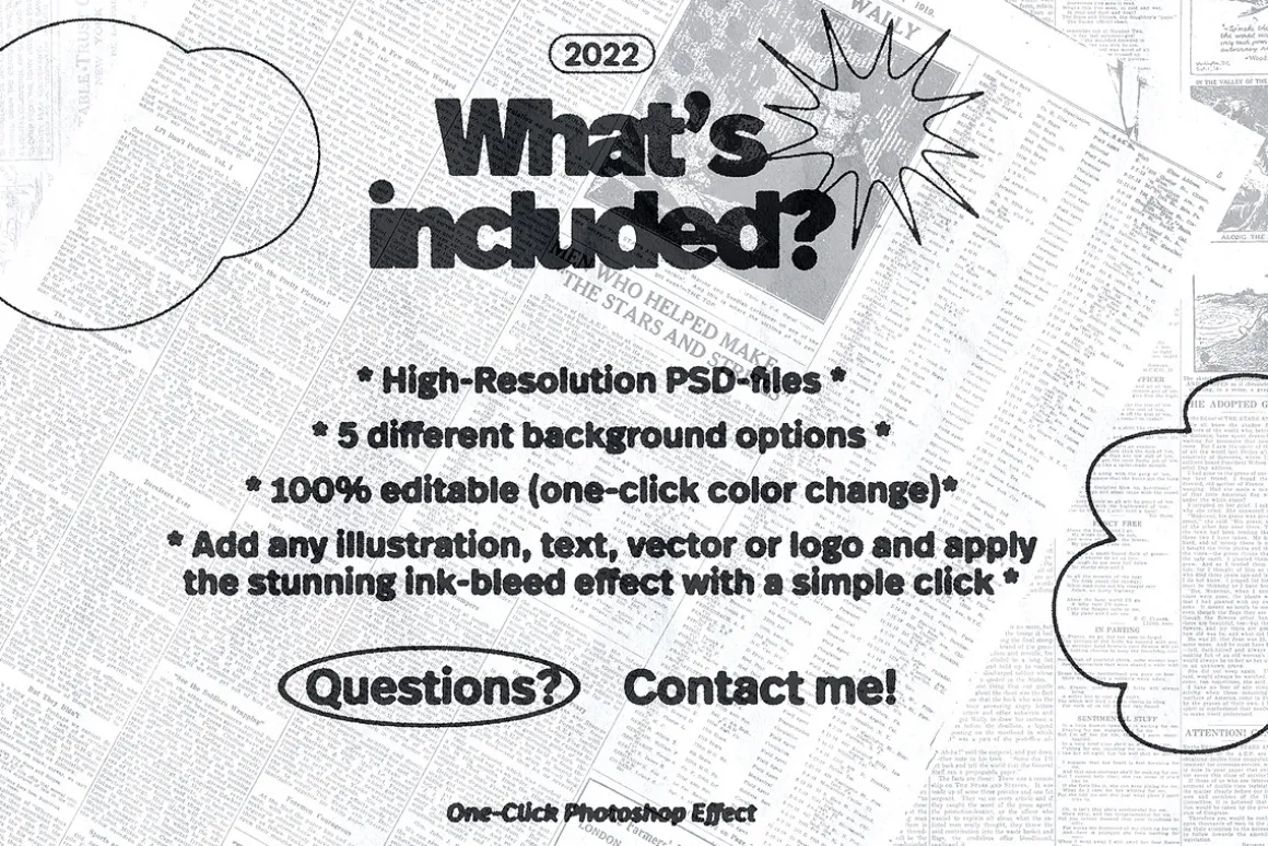 Scanned Copier Ink Bleed Effect PSD