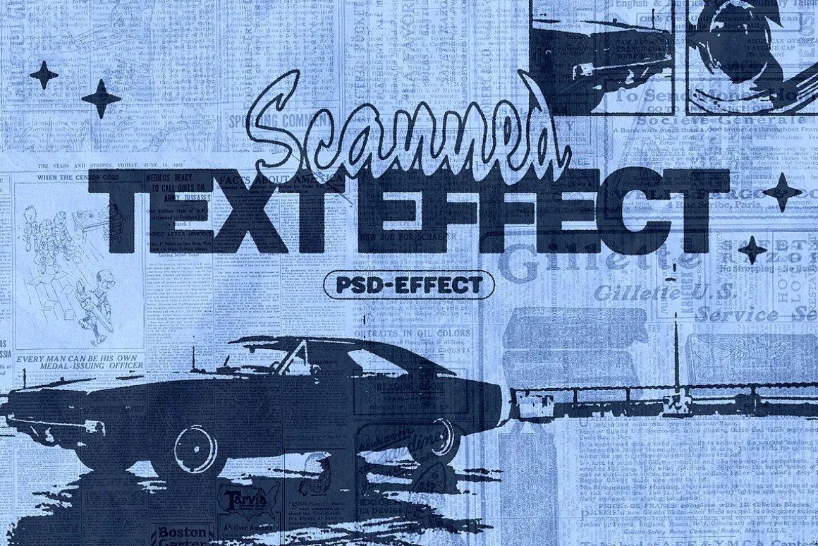 Scanned Copier Ink Bleed Effect PSD