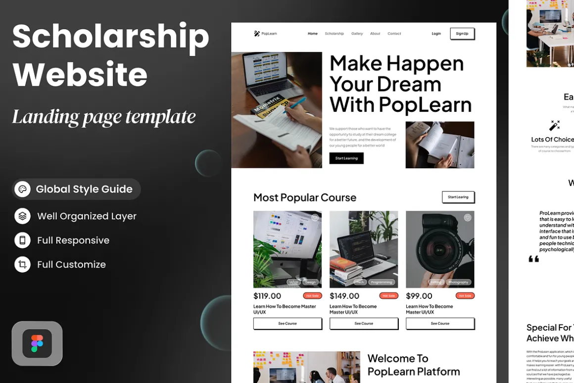 Scholarship Website Landing Page