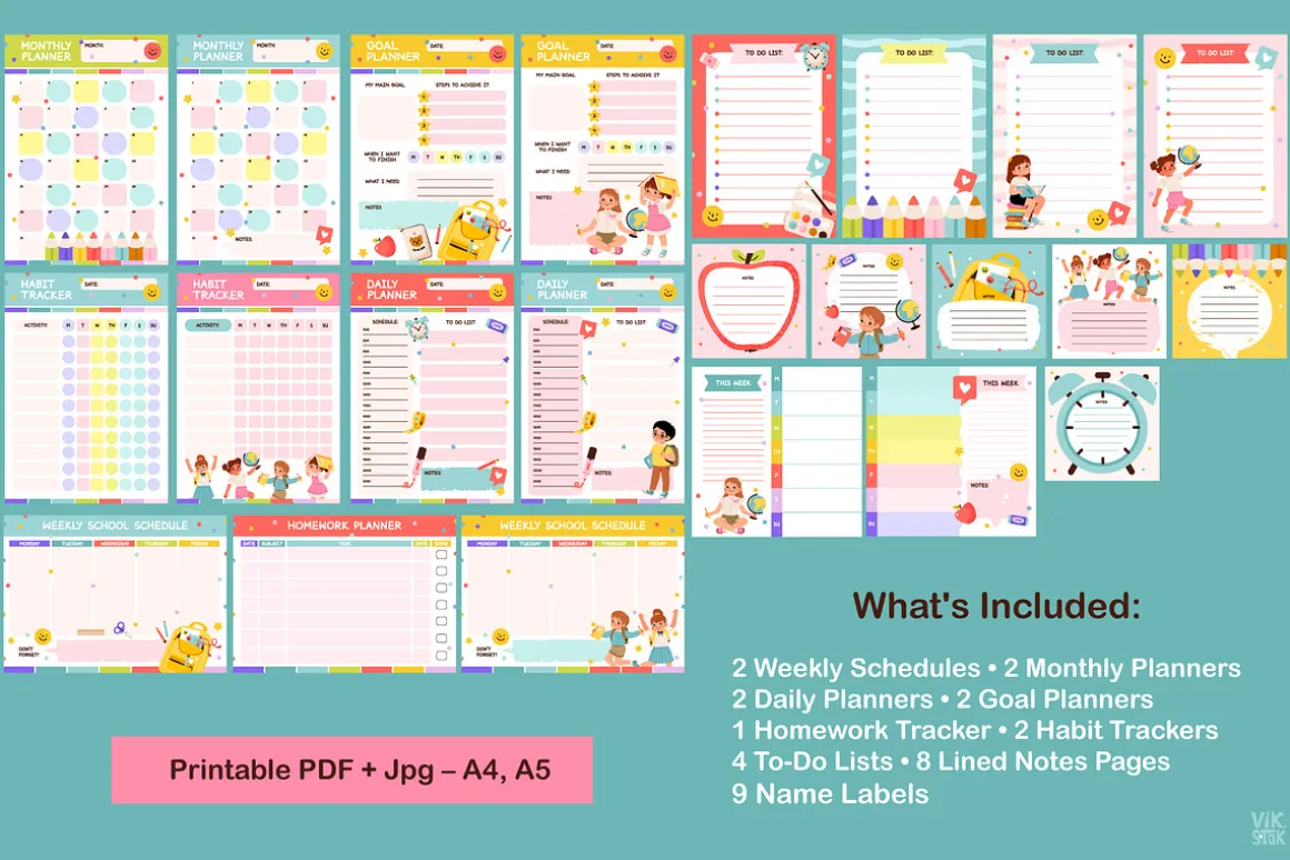 School Planner Set for Kids