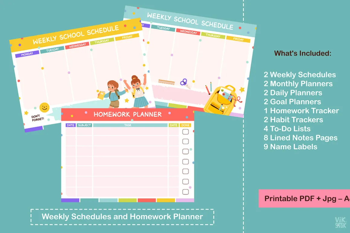 School Planner Set for Kids