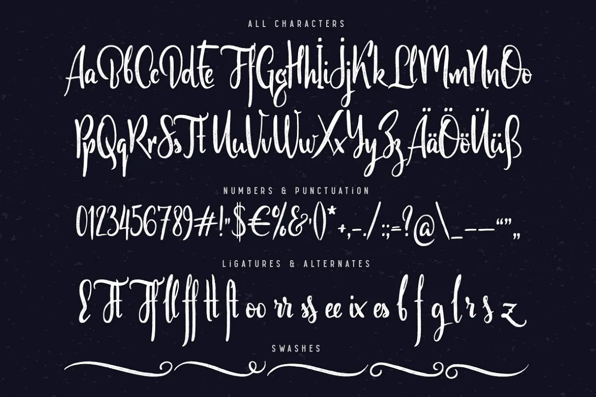 Scratches calligraphic font
