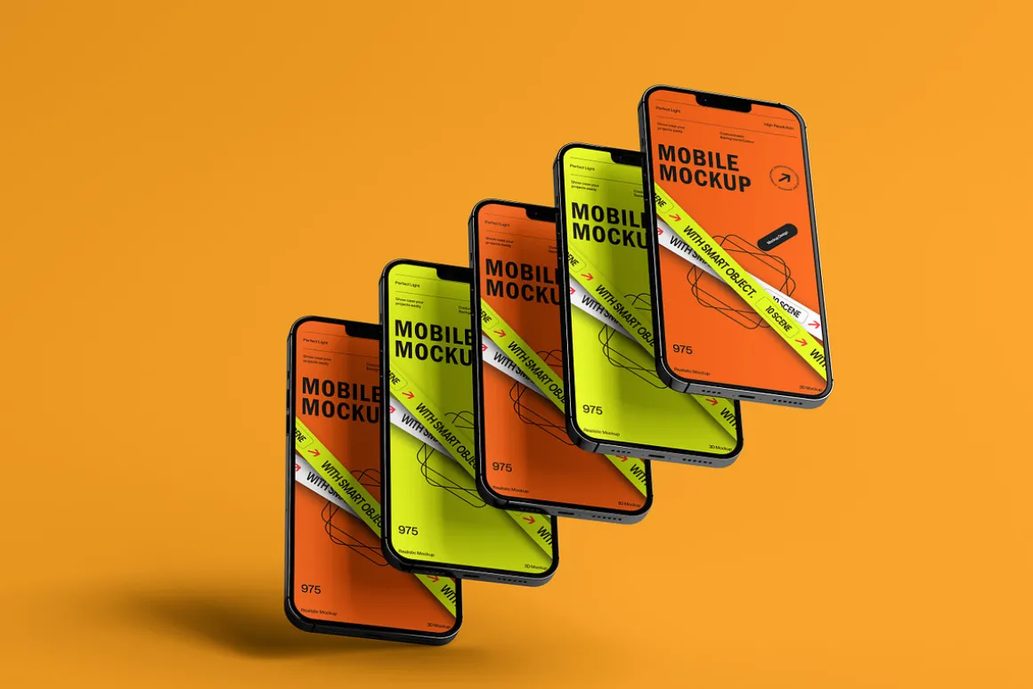 10 Screen Mockup Multi iPhone
