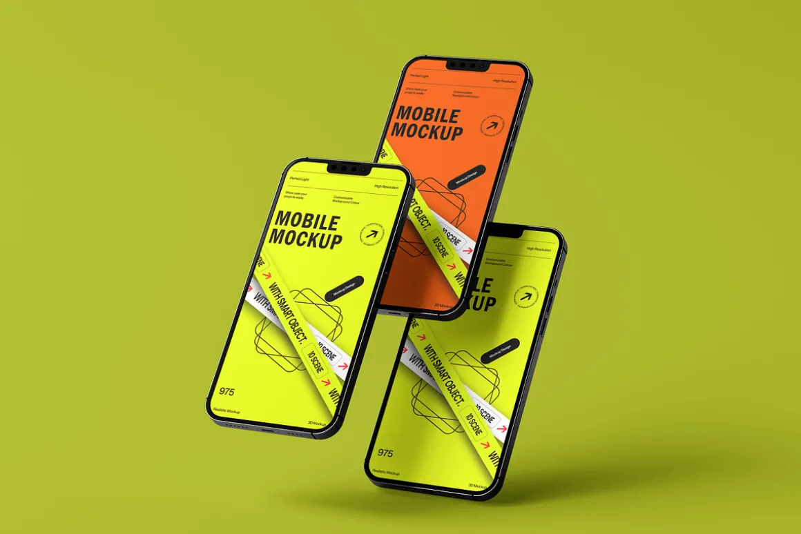 10 Screen Mockup Multi iPhone