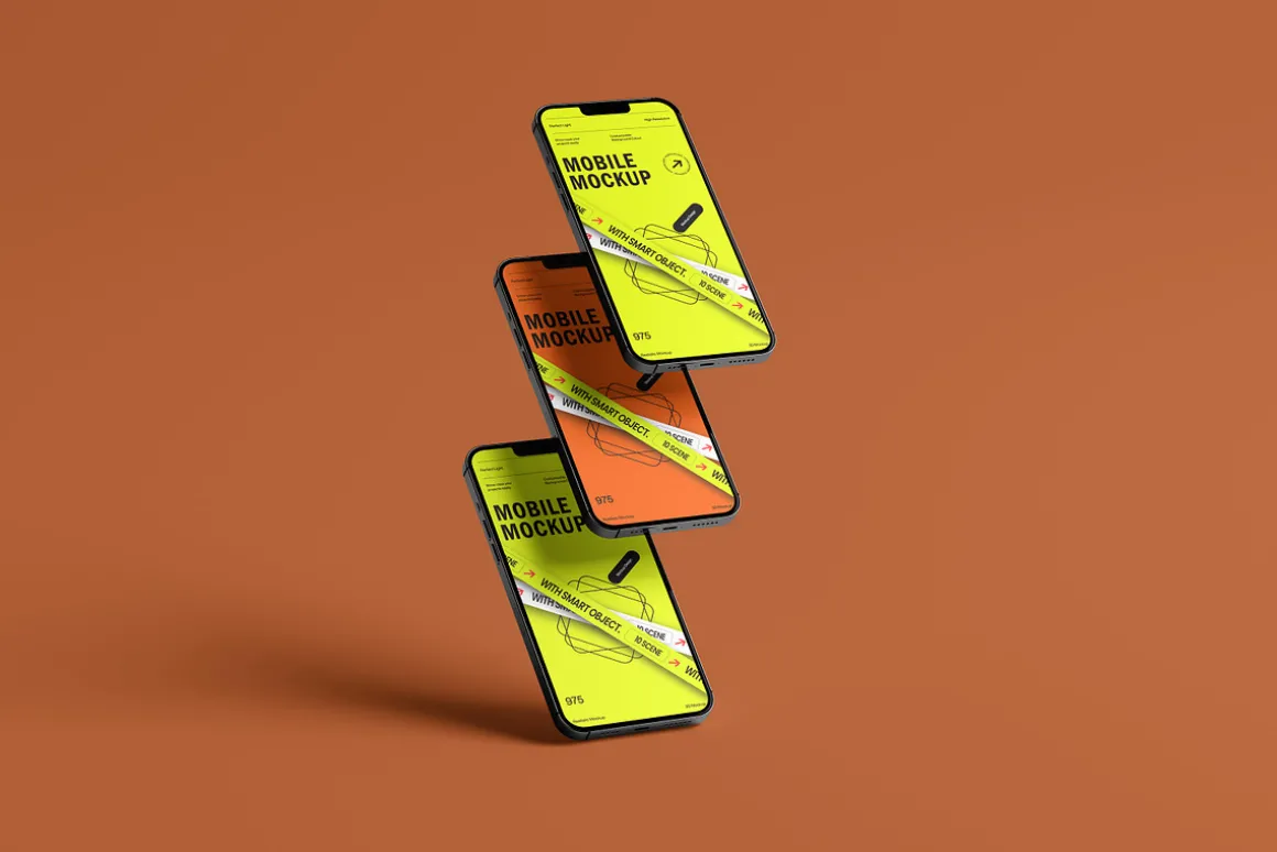 10 Screen Mockup Multi iPhone