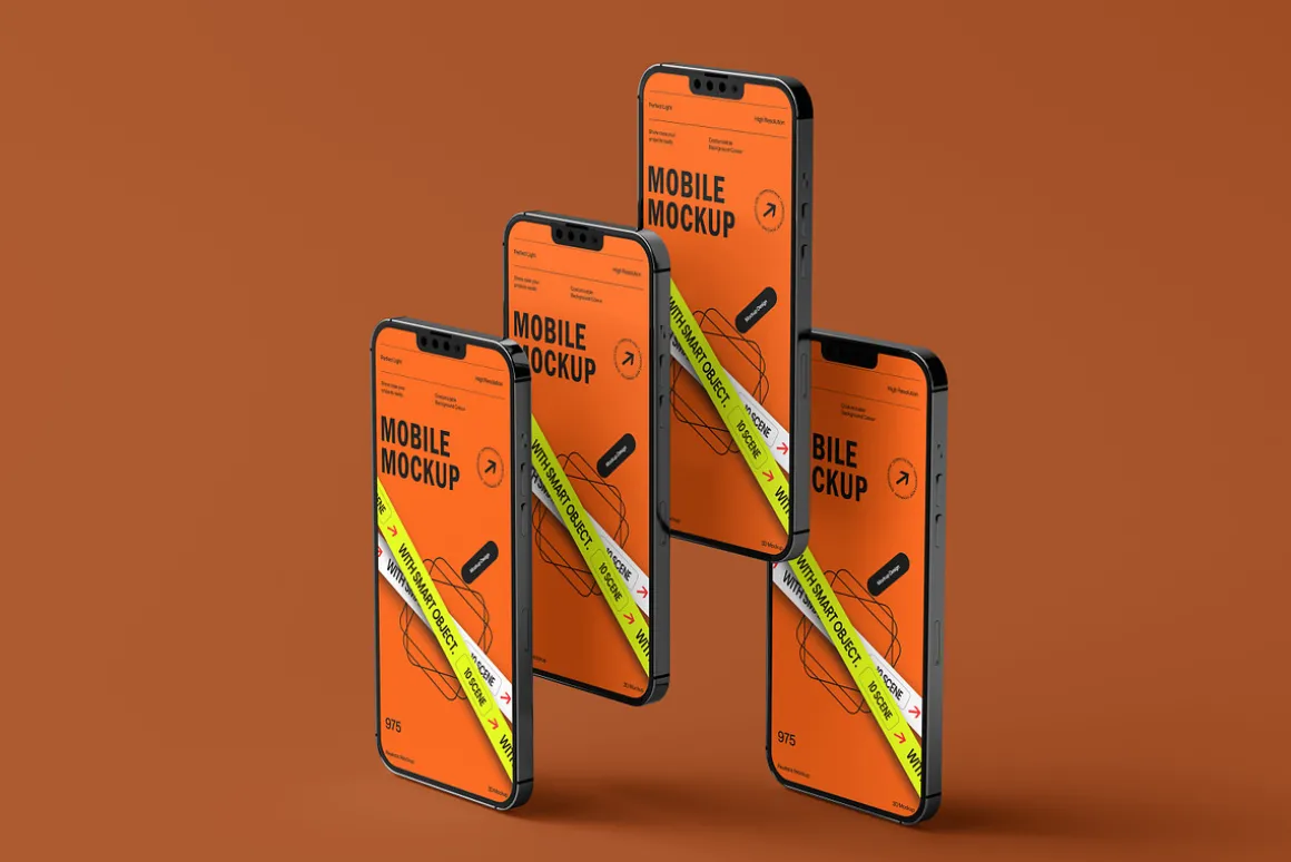 10 Screen Mockup Multi iPhone