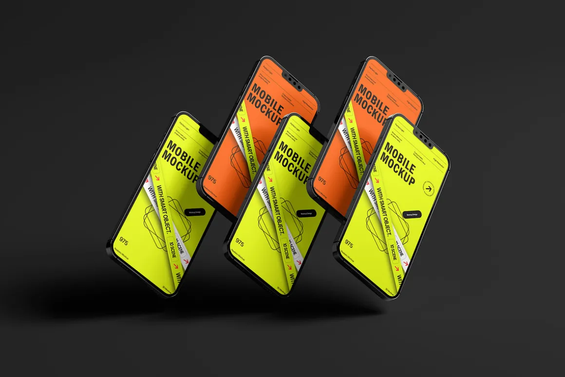 10 Screen Mockup Multi iPhone