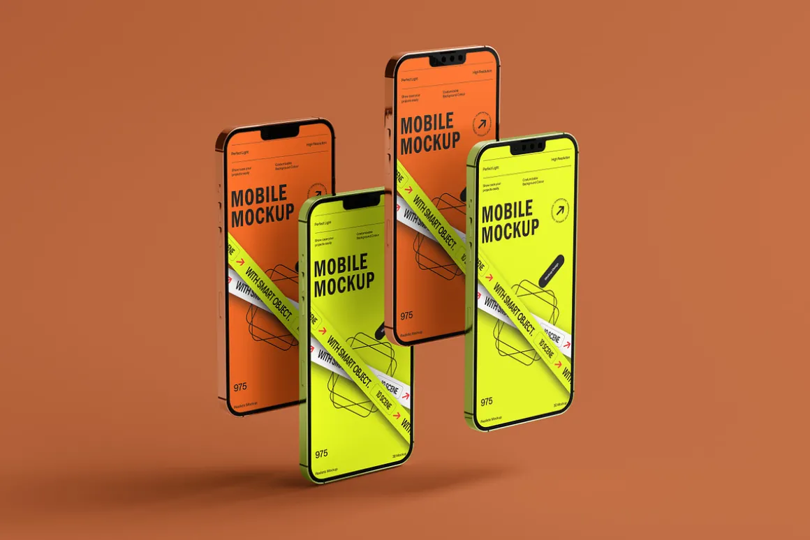 10 Screen Mockup Multi iPhone