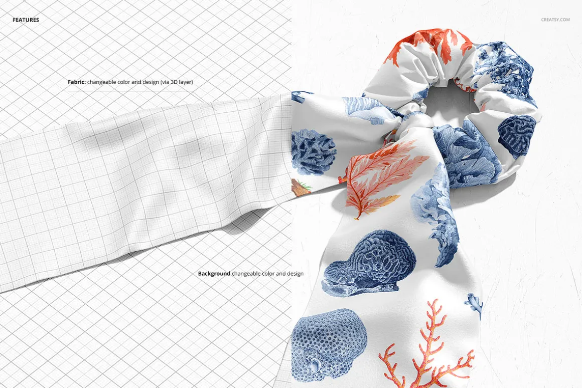Scrunchie Scarf Mockup Set