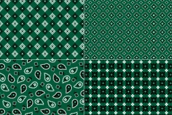 Seamless Dark Green Bandana Patterns