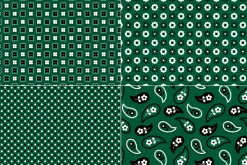 Seamless Dark Green Bandana Patterns