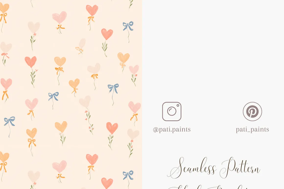 Seamless Heart Valentine Pattern PNG