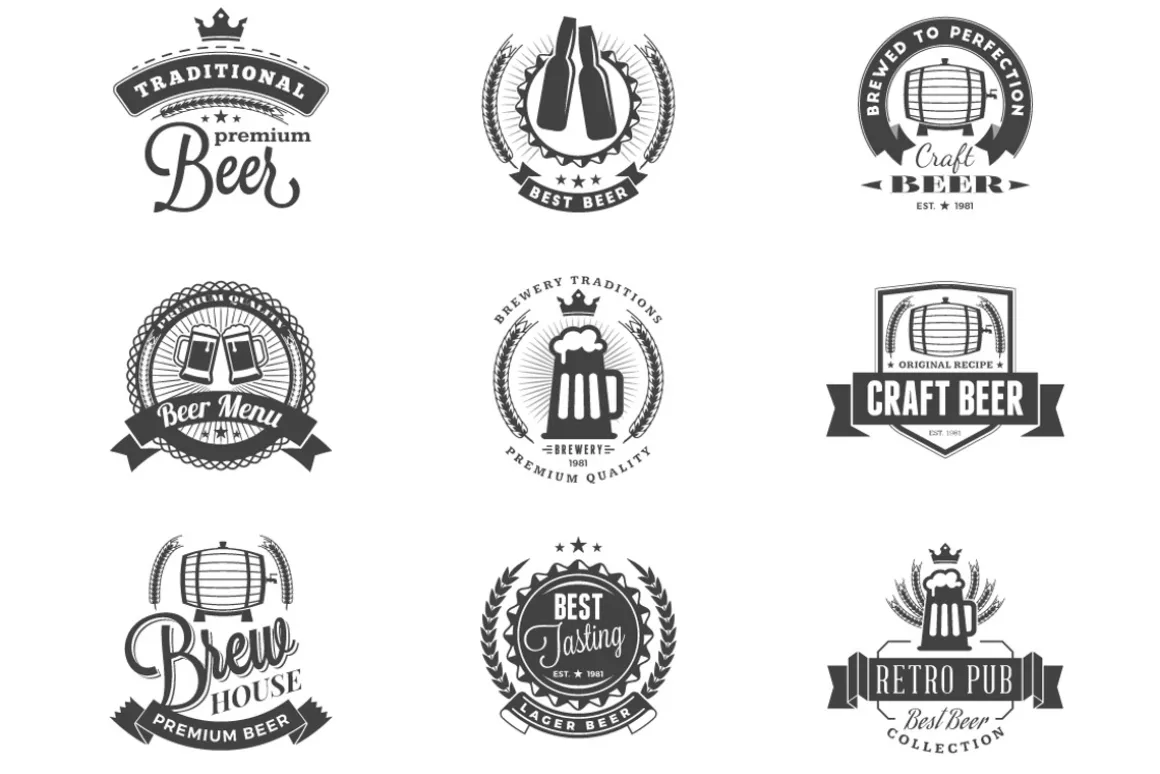 Set of Vintage Beer Badges