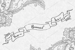 Set of 19 hand drawn vector banners