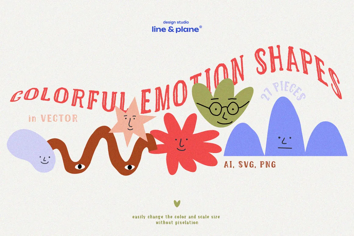 Shapes Set - Cute Emotion 27 Pieces