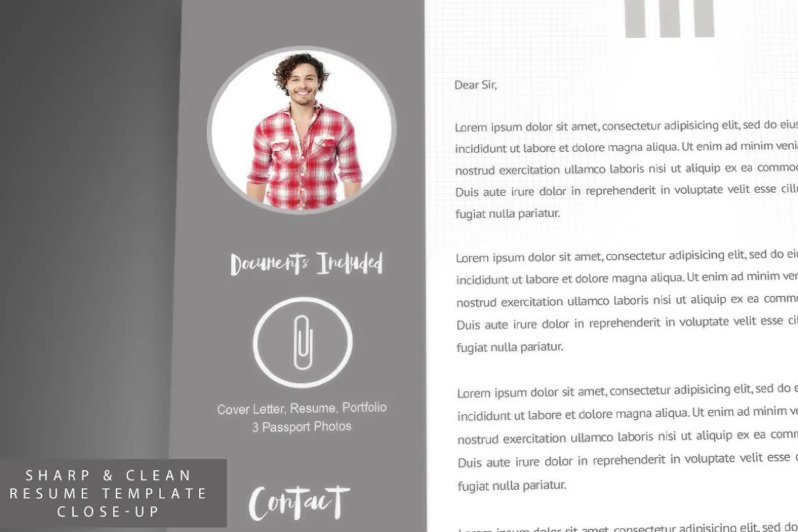 Sharp & Clean Resume for Photoshop