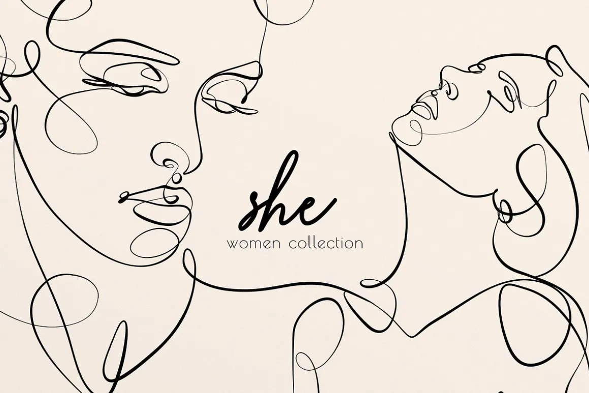 SHE - One line art women set