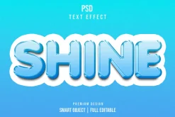 Shine 3d text effect