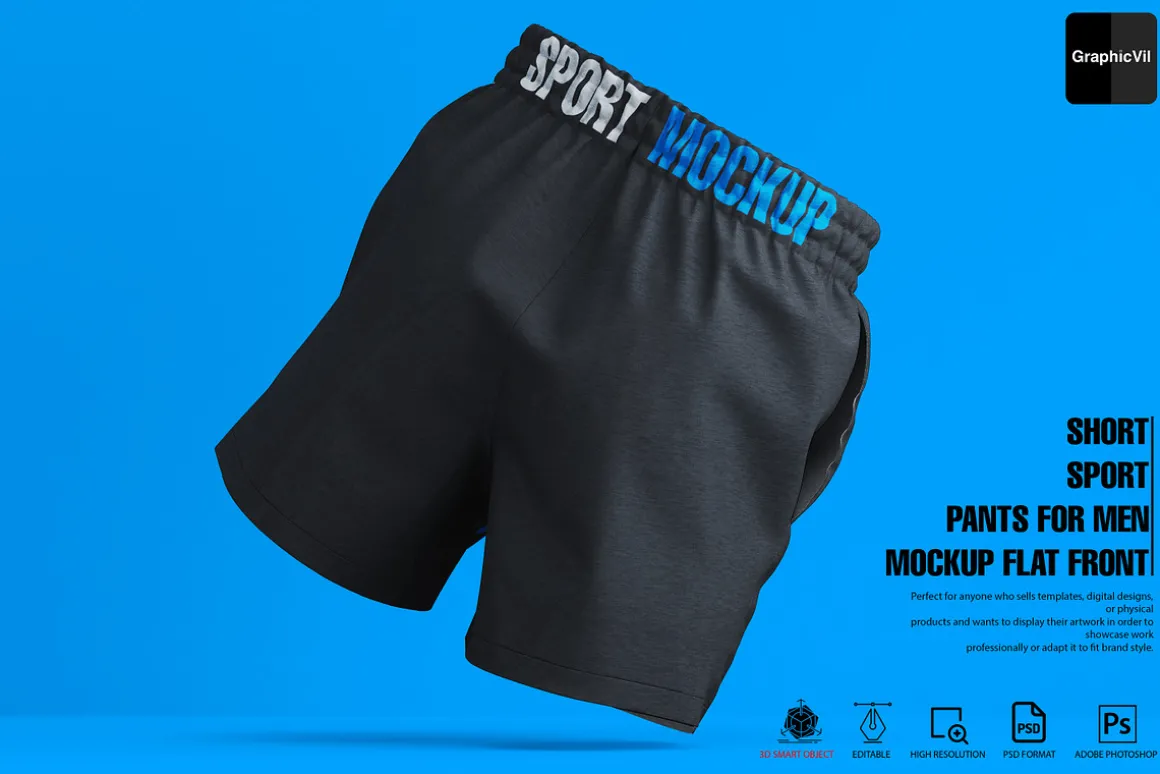 Short Sport Pants for Men Mockup