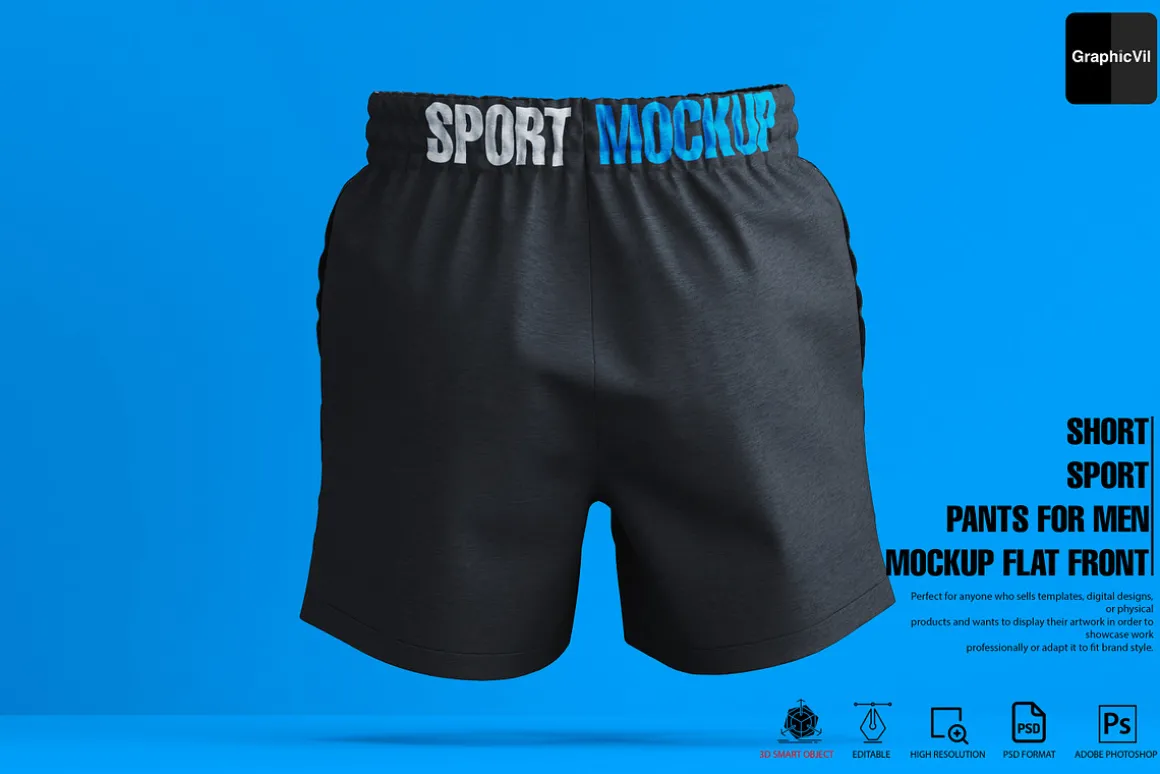 Short Sport Pants for Men Mockup