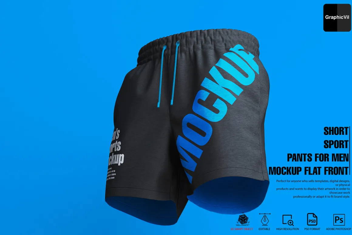 Short Sport Pants for Men Mockup