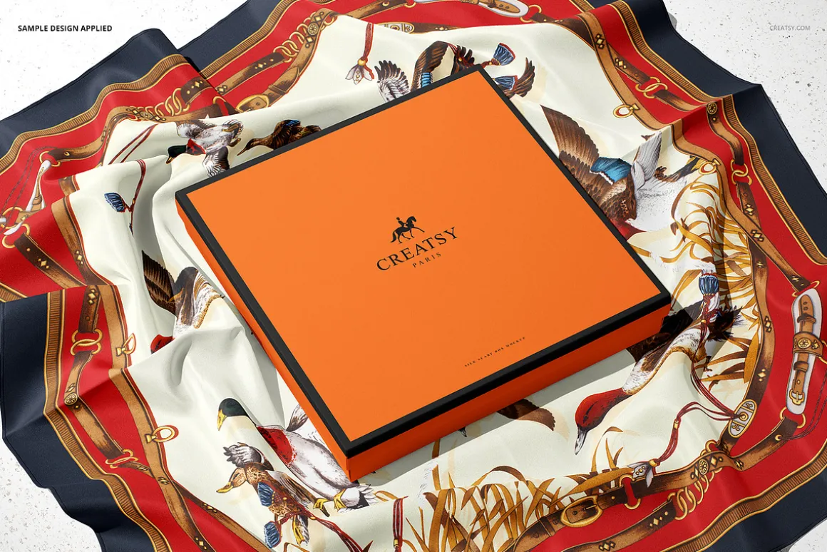 Silk Scarf Box Mockup Set 07/FFv.12