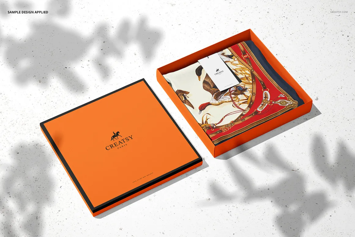 Silk Scarf Box Mockup Set 07/FFv.12