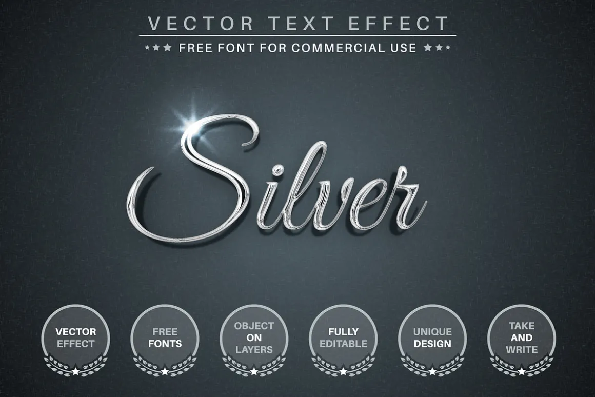 Silver - Editable Text Effect