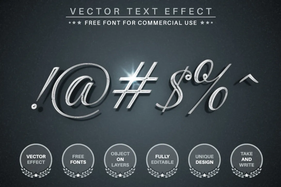 Silver - Editable Text Effect