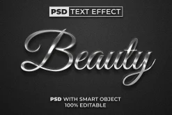 Silver Text Effect Beauty Style