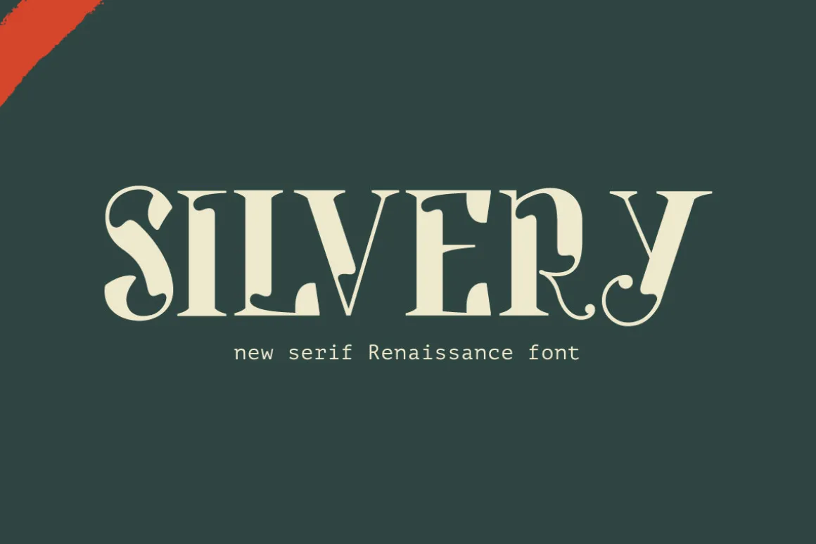 Silvery renaissance serif font